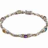 Diamond & Gemstone Line Bracelet