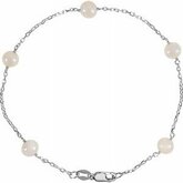 Cultured Pearl Station Necklace or Bracelet 5-6mm