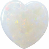 Heart Genuine White Opal