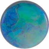 Round Genuine Black Opal