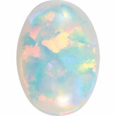 Oval Lab Created White Opal