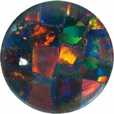 Round Lab Created Mosaic Opal