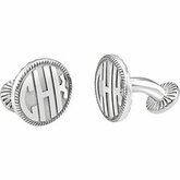 16.5mm 3-Letter Block Monogram Cuff Links with Rope Border