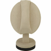 Tall Ring Stand W/ Ring Roll & Oval Base Wood Accent Suede Display