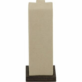 Tall Ring Post W/ Magnetic Clip Wood Accent Suede Display