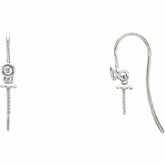 French Ear Wire with Diamond