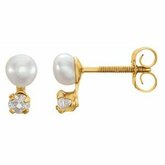 Youth Freshwater Cultured Pearl and Cubic Zirconia Earrings