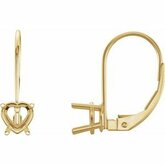 Lever Back Earring with Heart Basket Mounting