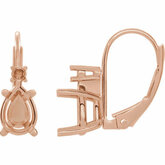 Pear 4-Prong Accented Basket Lever Back Earring