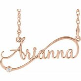Infinity-Inspired Script Nameplate Necklace