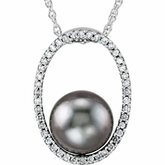 Tahitian Cultured Pearl & Diamond Necklace