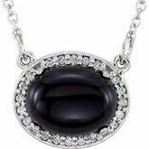 Gemstone & Diamond Halo-Styled Necklace