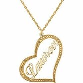 Nameplate Heart Necklace