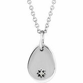 87240 / Set / Sterling Silver / Customizable / Polished / .005 Ct Diamond Pear Starburst Necklace