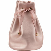 Leatherette Pouch with Satin Drawstring Ribbons