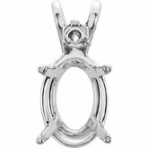 Oval 4-Prong Accented Pendant Mounting