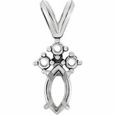 Marquise 4-Prong Pendant Mounting with Trio Accent