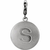 Block Initial Disc Charm with Accent