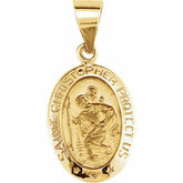 Hollow Oval St. Christopher Medal