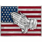 American Flag with Praying Hands Lapel Pin