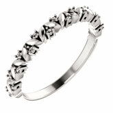 Accented Leaf Stackable Ring