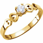Youth CZ Hearts Ring
