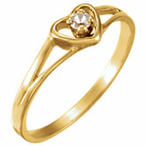 Youth Cubic Zirconia Heart Ring