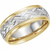 Two Tone 7mm Patterned Band