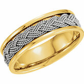 Hand-Woven 7mm Two-Tone Comfort Fit Band