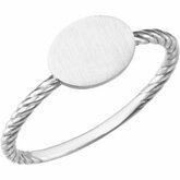 Be PoshÂ® Oval Engravable Rope Ring