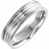 51944 / 14K White / 12 / Polished / Comfort-Fit Grooved Band
