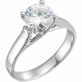 Created Moissanite Round Solitaire Engagement Ring