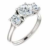 Charles & Colvard Moissanite® Three-Stone Engagement Ring