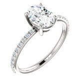 Charles & Colvard Moissanite® & Diamond Accented Engagement Ring