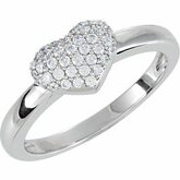 Cubic Zirconia Pave Heart Ring