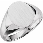 Solid Oval Men's Signet Ring