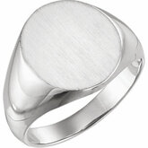 Solid Oval Men's Signet Ring