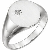 9833 / Sterling Silver / Mounting / Polished / Men's Signet Ring Mounting