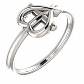 Cross with Heart Youth Ring