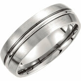 Titanium 7mm Grooved & Satin Finished Band