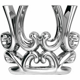 Oval 4-Prong Scroll Basket Setting for Earring Assembly