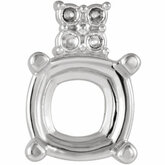 Cushion 4-Prong Accented Setting for Earring Assembly