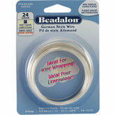 BeadalonÂ®  Fancy Square NF Silver Plated 24 Gauge Wire